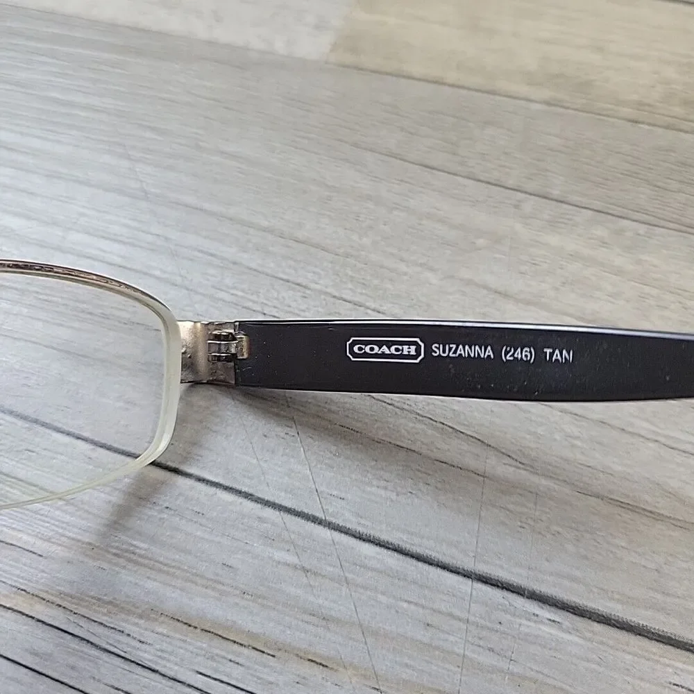 Coach Eyeglasses SUZANNA (246) TAN 50-17-135 Brown Half Rim ‎ FRAMES ONLY